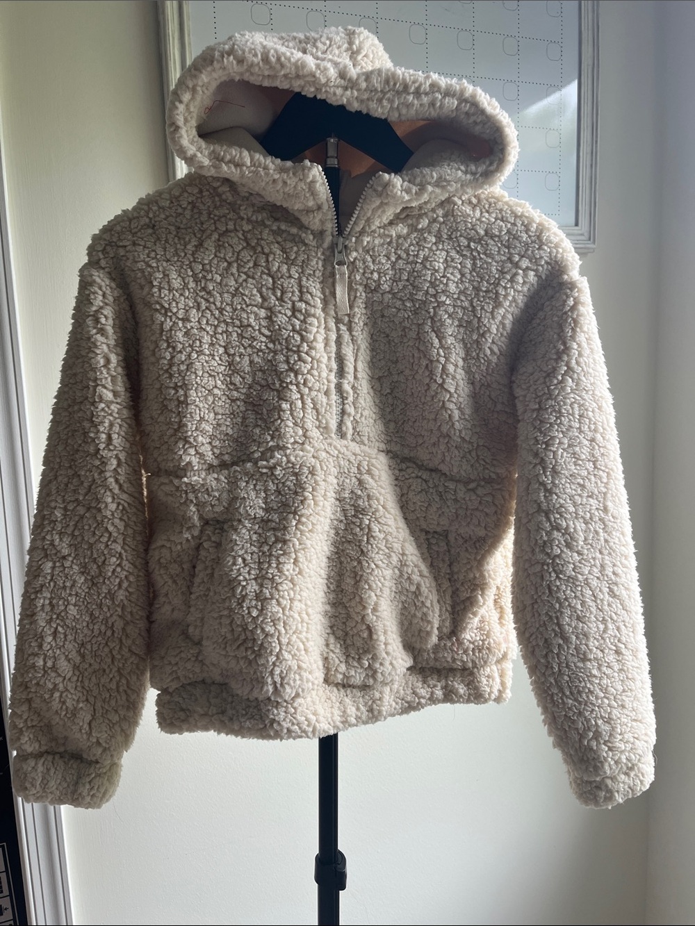 Mondetta Cream Sherpa Half-Zip Hoodie